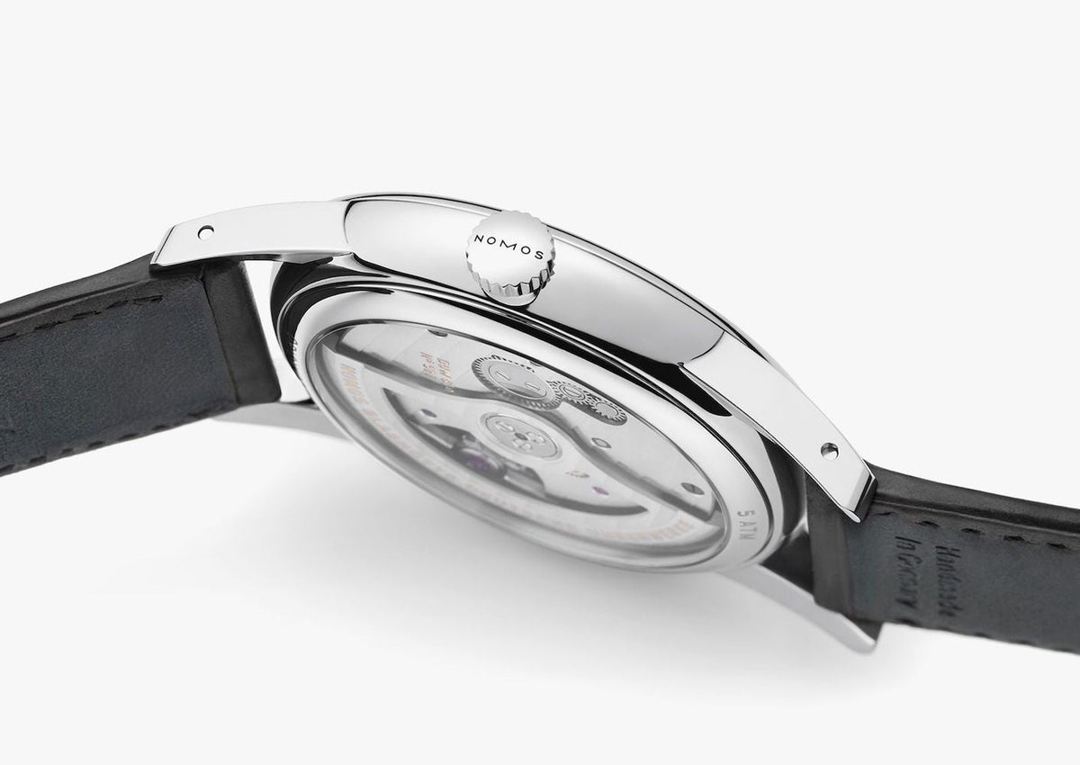 Nomos Glashutte Watch Orion Neomatik 41 Date Olive Gold Sapphire Crystal