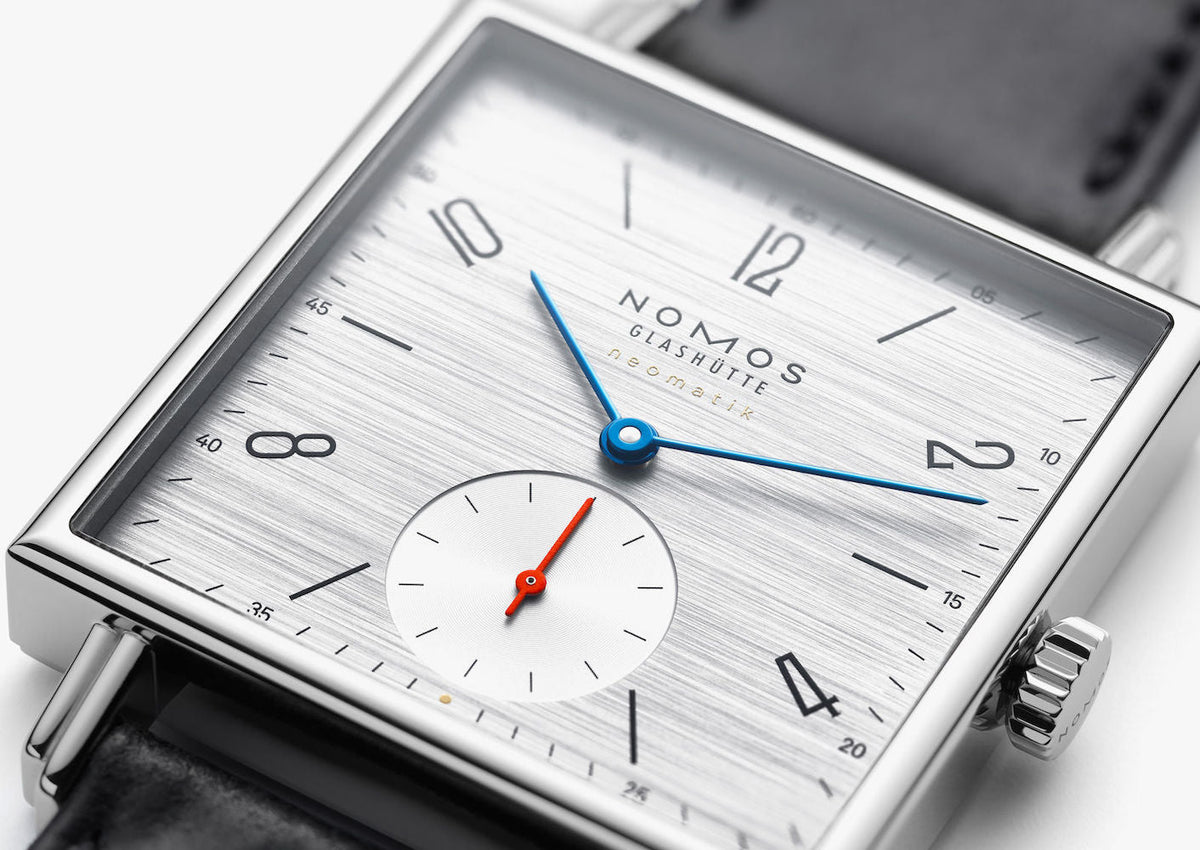 Nomos Glashutte Watch Tetra Silvercut Sapphire Crystal