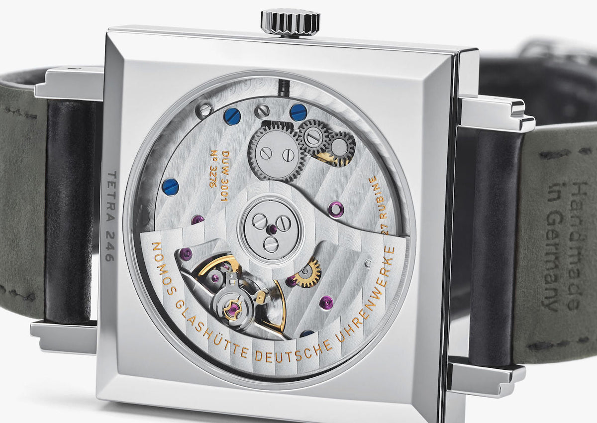 Nomos Glashutte Watch Tetra Silvercut Sapphire Crystal