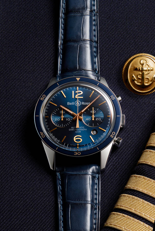 Bell & Ross Watch BR 123 Aeronavale Alligator Mens