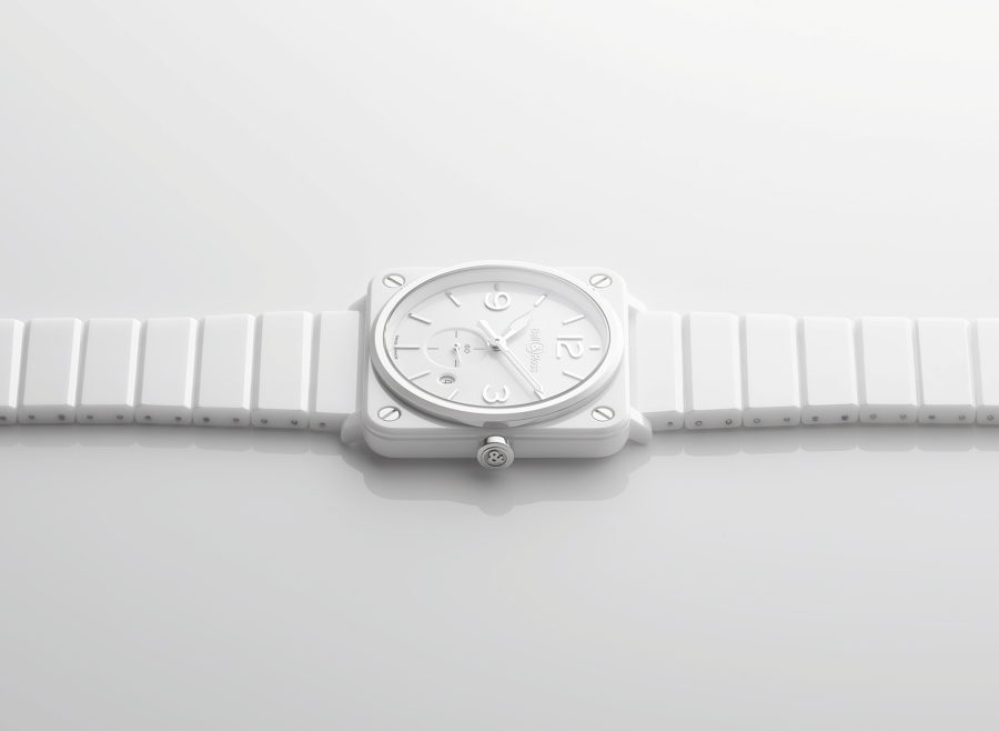 Bell & Ross Watch White Ceramic Quartz Diamond