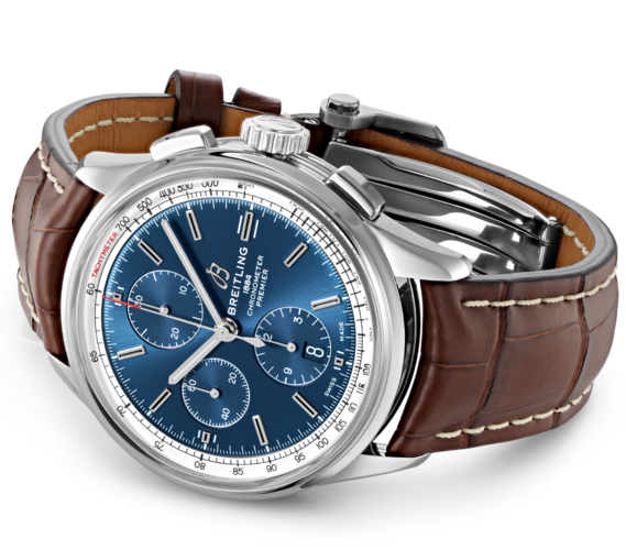 Breitling Watch Premier Chronograph 42 Brown Croco Folding