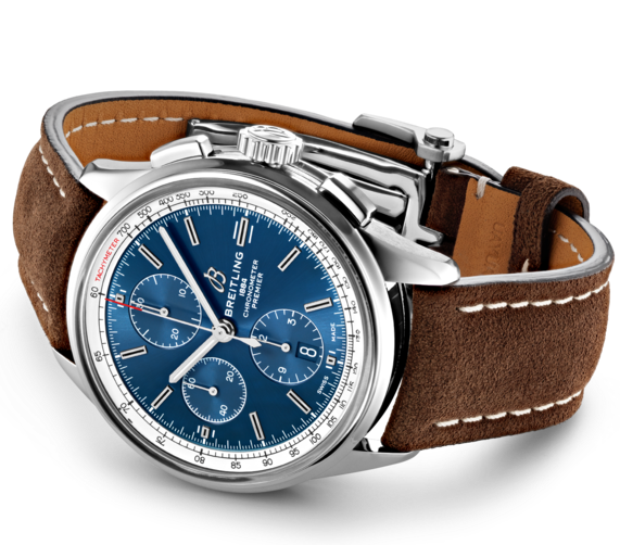 Breitling Watch Premier Chronograph 42 Brown Nubuck Tang