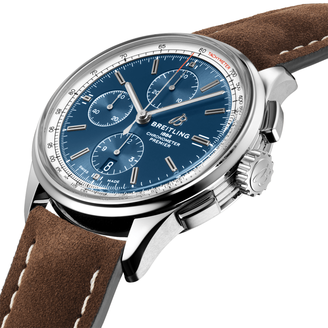 Breitling Watch Premier Chronograph 42 Brown Nubuck Tang
