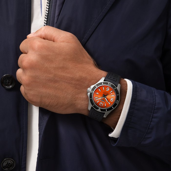 Breitling Watch Superocean Automatic 42 Orange Diver Pro III Tang Type