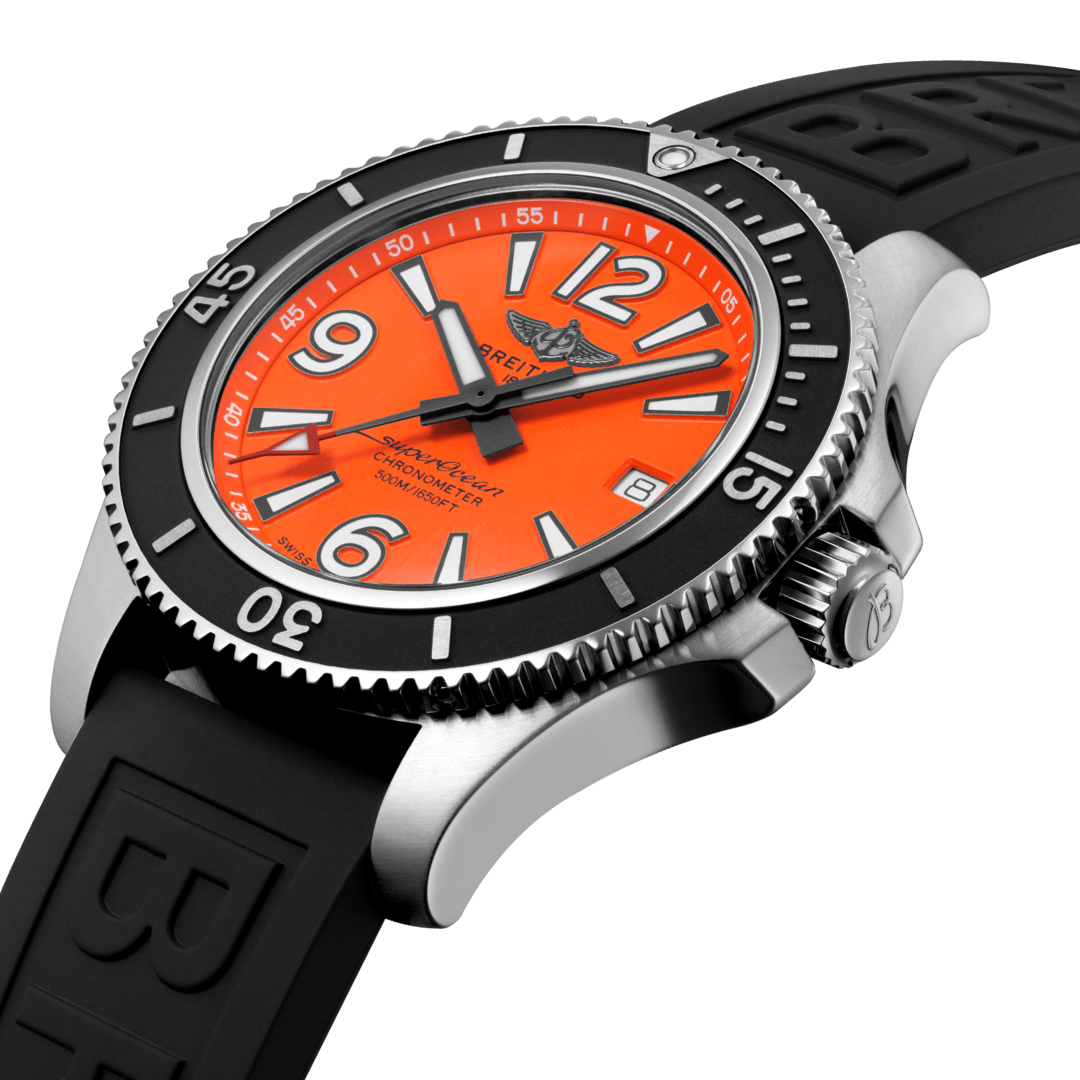 Breitling Watch Superocean Automatic 42 Orange Diver Pro III Tang Type