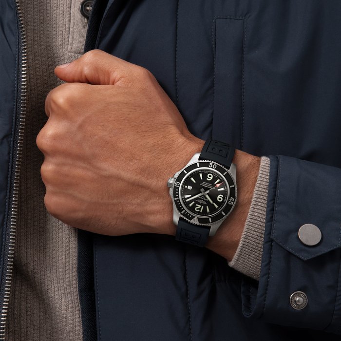 Breitling Watch Superocean Automatic 44 Black Diver Pro III Tang Type