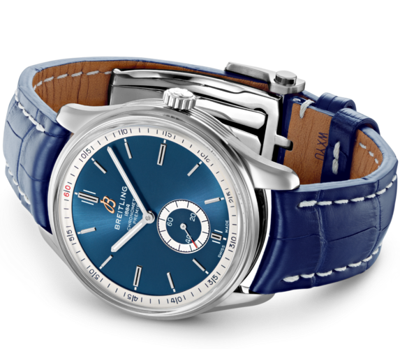 Breitling Watch Premier Automatic 40 Blue Croco Folding