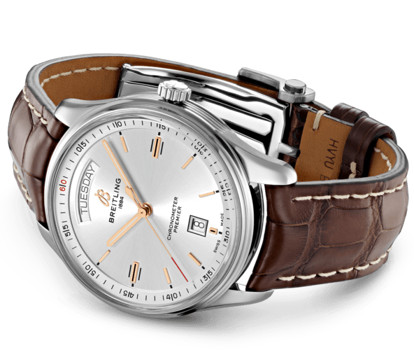 Breitling Watch Premier Automatic Day and Date 40 Brown Croco Folding