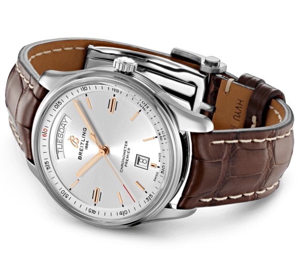 Breitling Watch Premier Automatic Day and Date 40 Brown Croco Tang