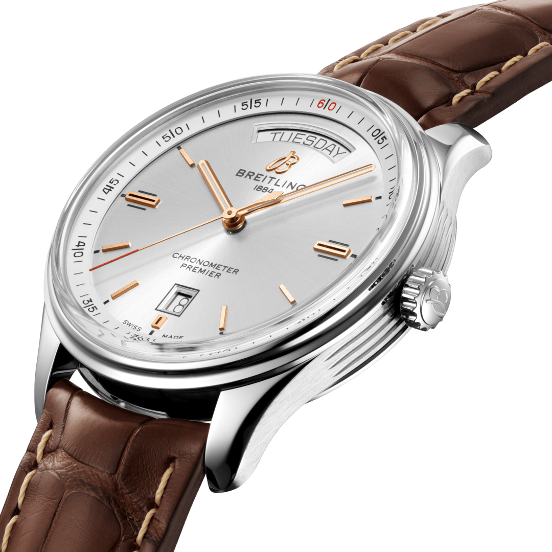 Breitling Watch Premier Automatic Day and Date 40 Brown Croco Folding