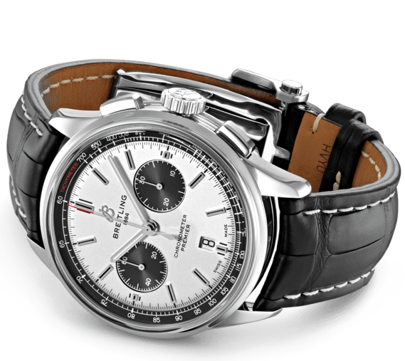 Breitling Watch Premier B01 Chronograph 42 Black Croco Tang