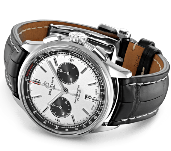 Breitling Watch Premier B01 Chronograph 42 Black Croco Folding D