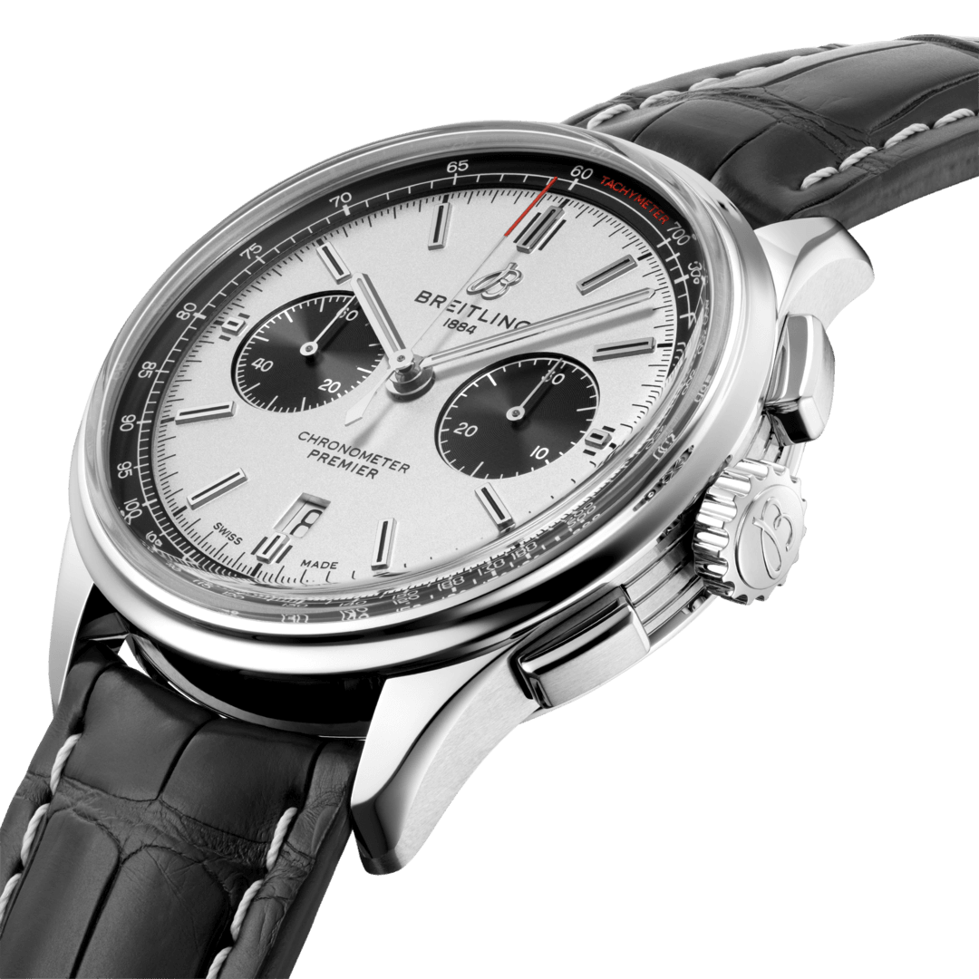 Breitling Watch Premier B01 Chronograph 42 Black Croco Tang