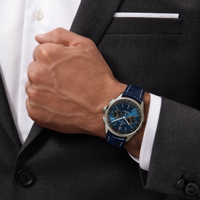 Breitling Watch Premier B01 Chronograph 42 Blue Croco Folding