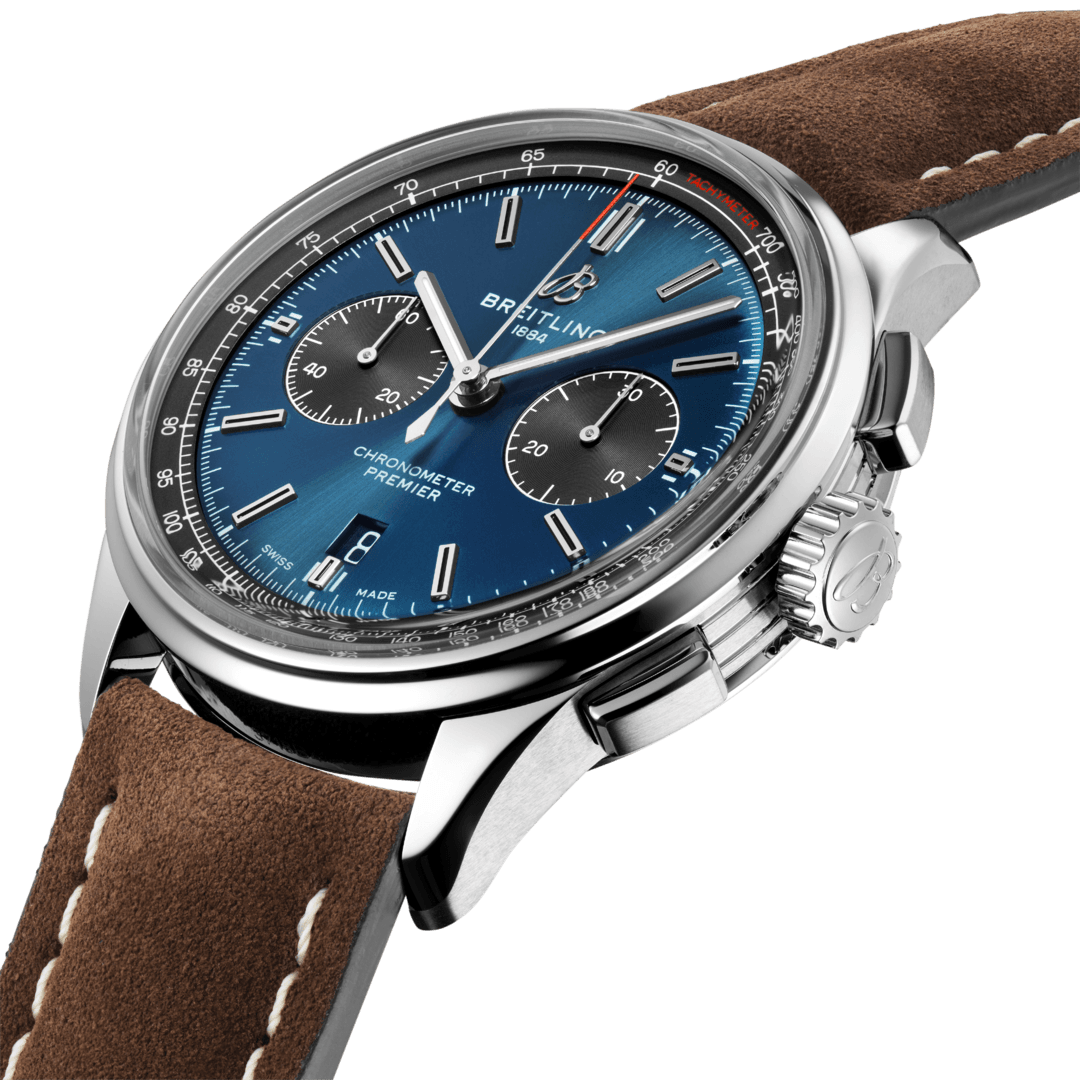 Breitling Watch Premier B01 Chronograph 42 Brown Nubuck Tang