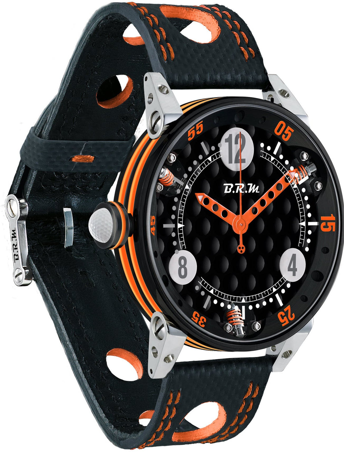 B.R.M Watch Golf Master Mens Mens Orange Hands