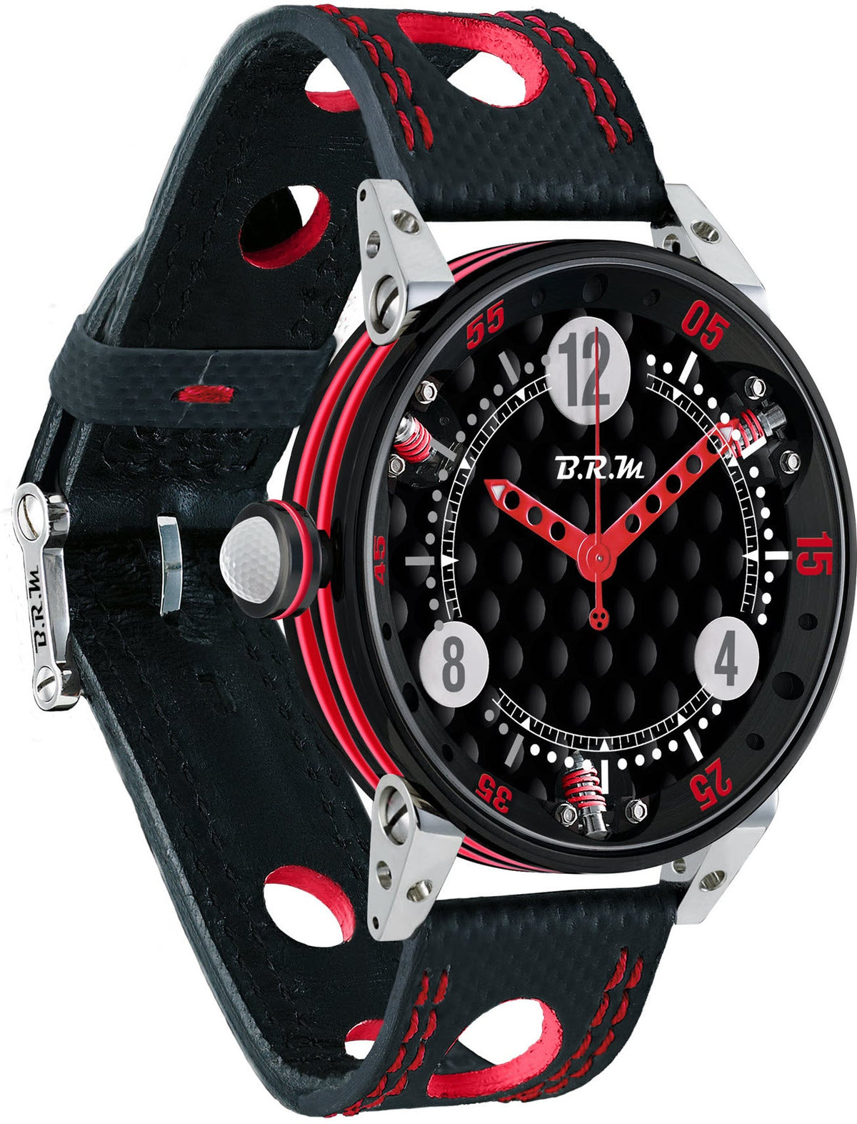 B.R.M Watch Golf Master Mens Mens Red Hands