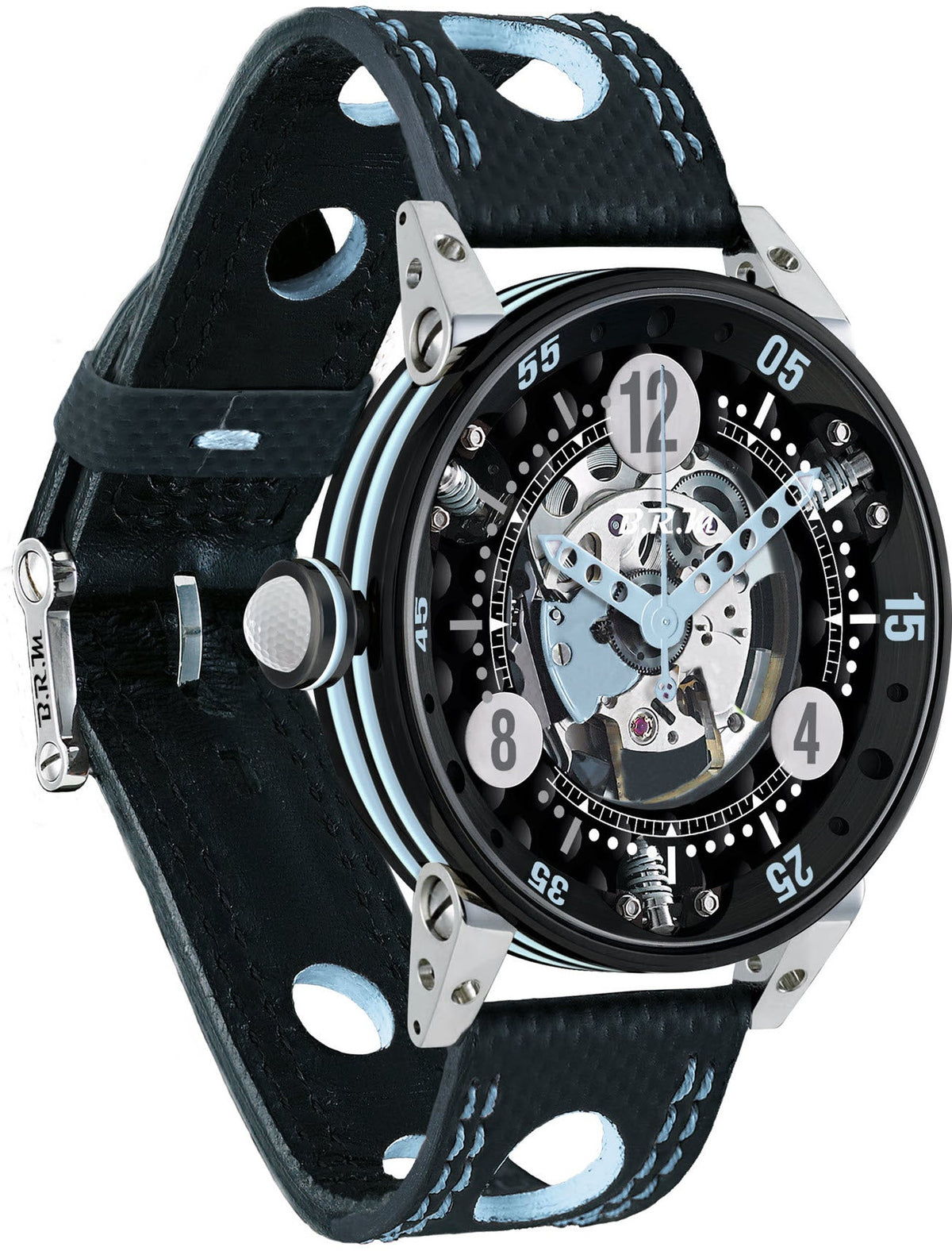 B.R.M Watch Golf Master Mens Light Blue Hands