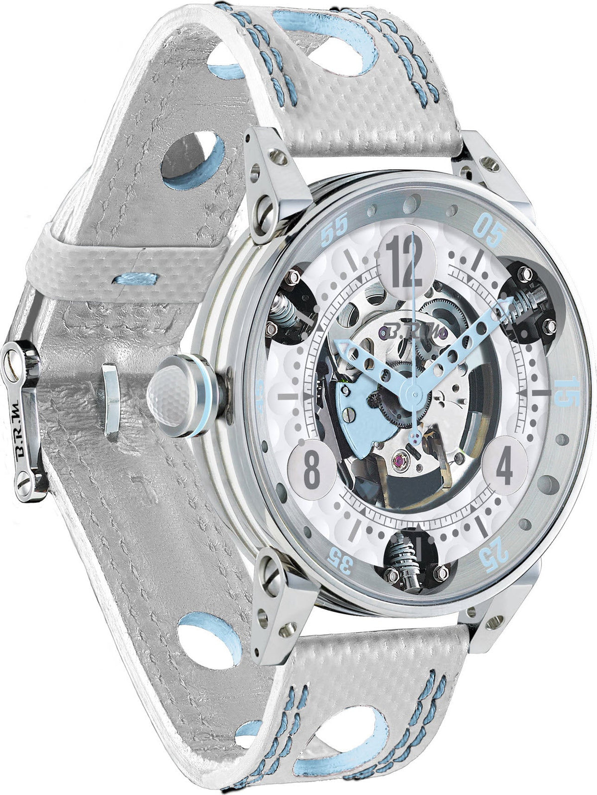 B.R.M Watch Golf Master Mens Light Blue Hands