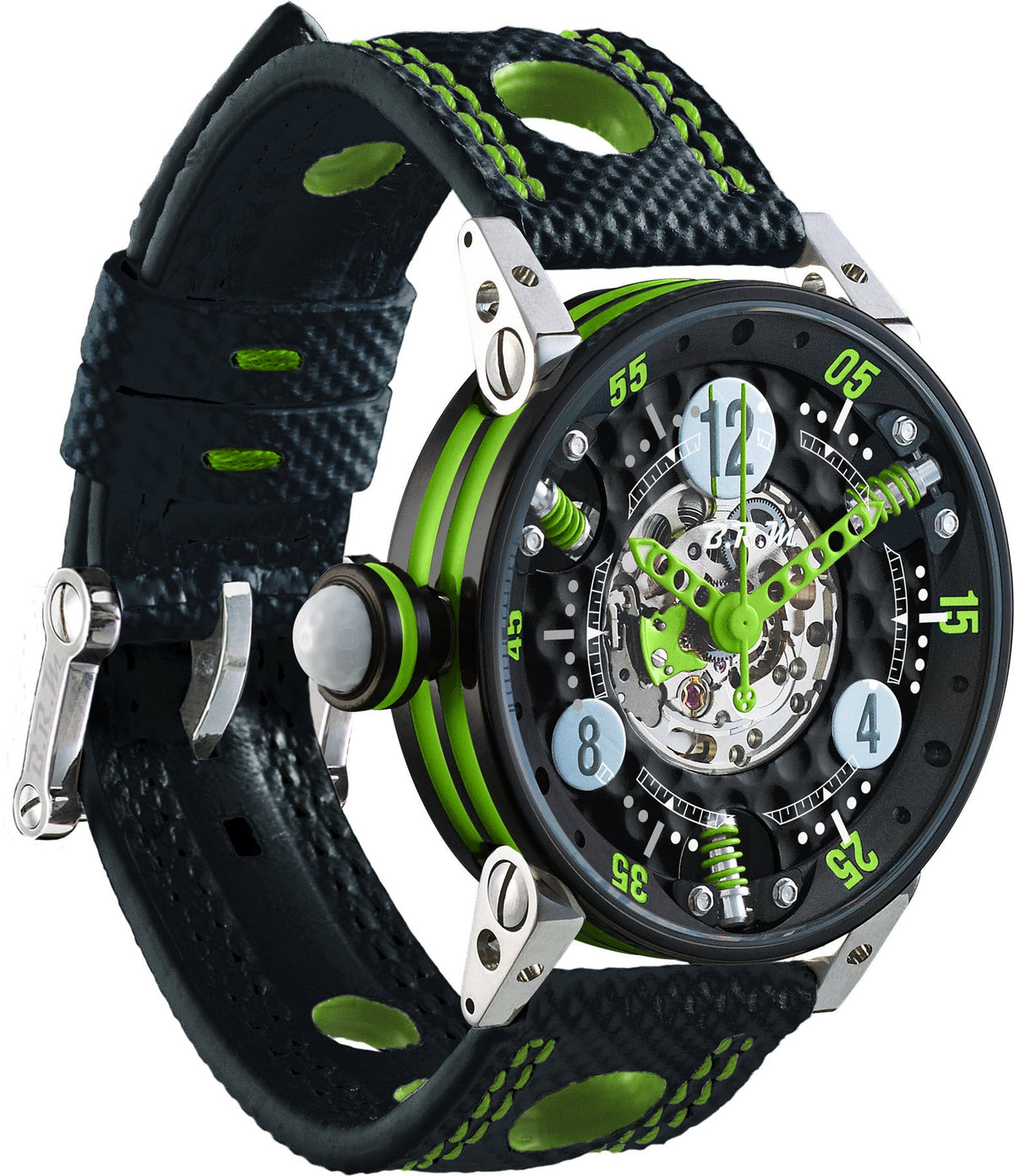 B.R.M. Watch Golf Master Ladies Lime Green Hands