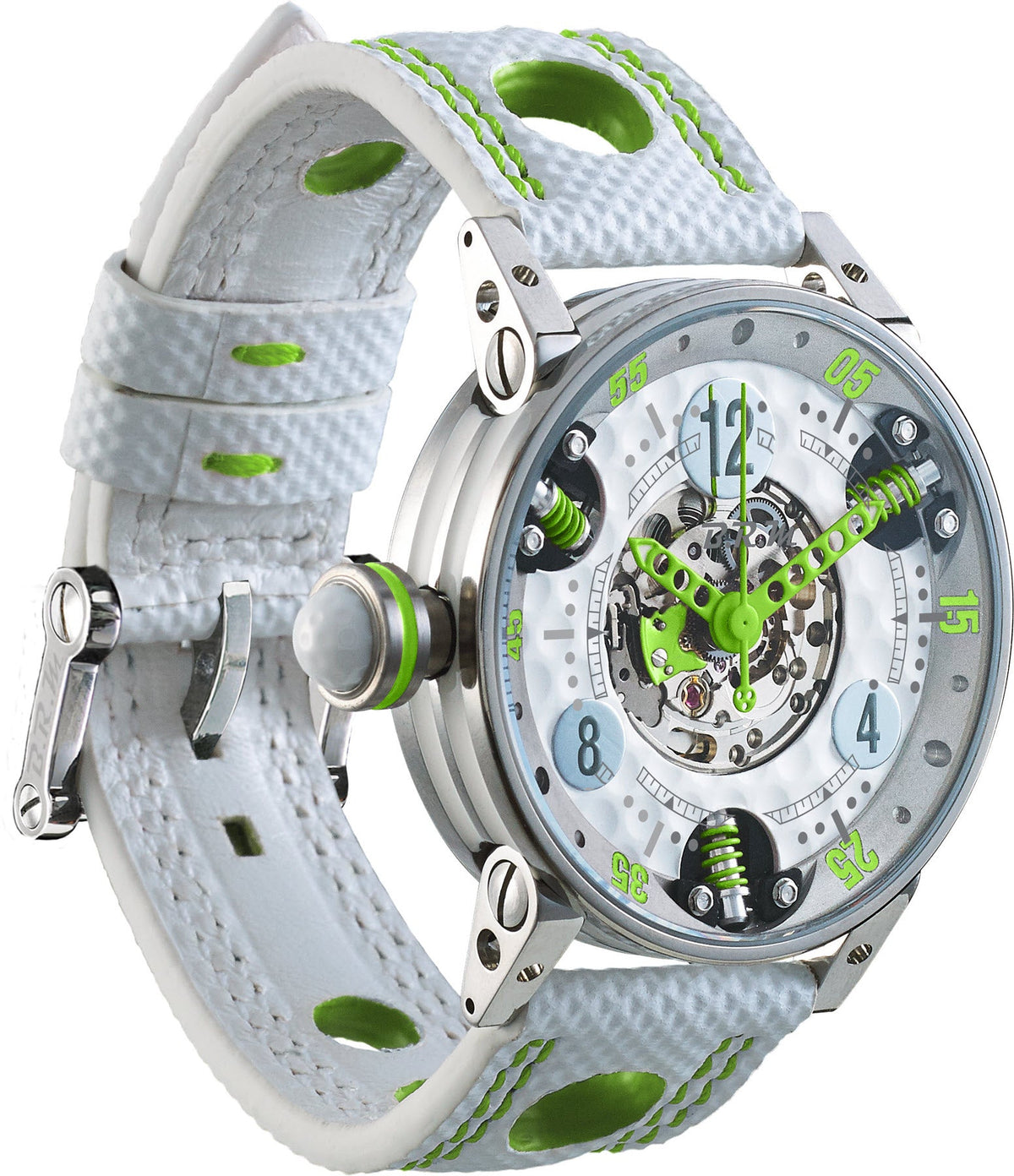 B.R.M. Watch Golf Master GF7-38-SA-SQ-AVP Ladies Lime Green Hands