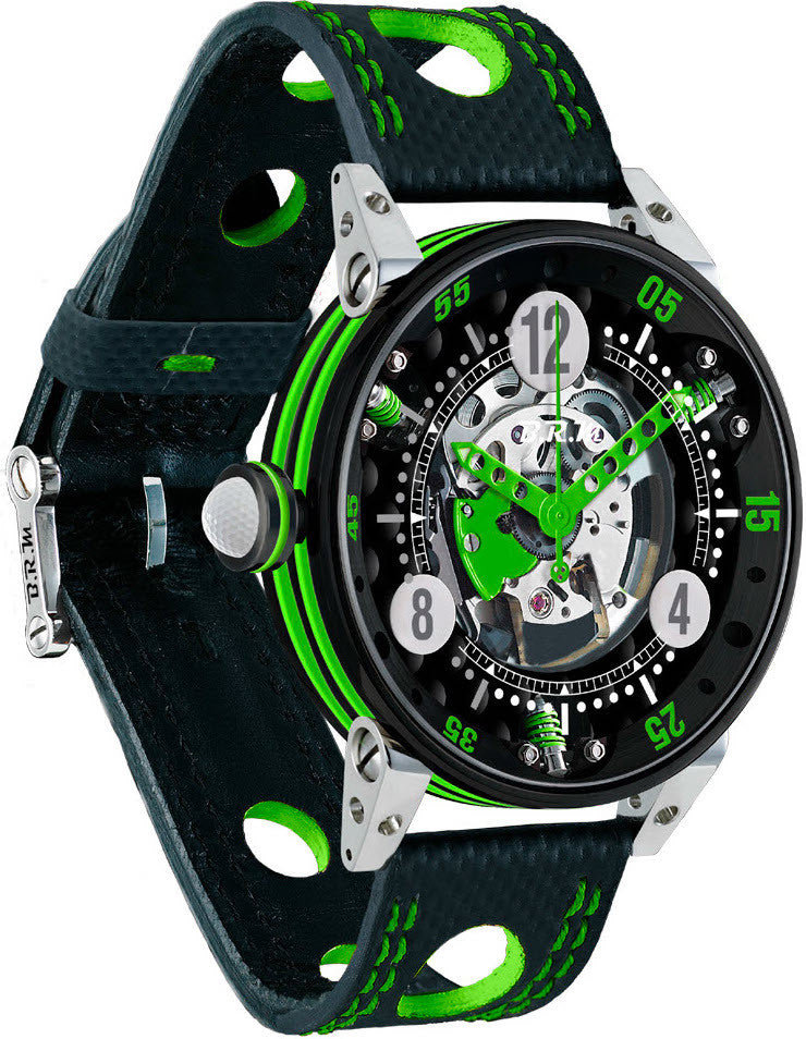 B.R.M. Watch Golf Master Mens Lime Green Hands