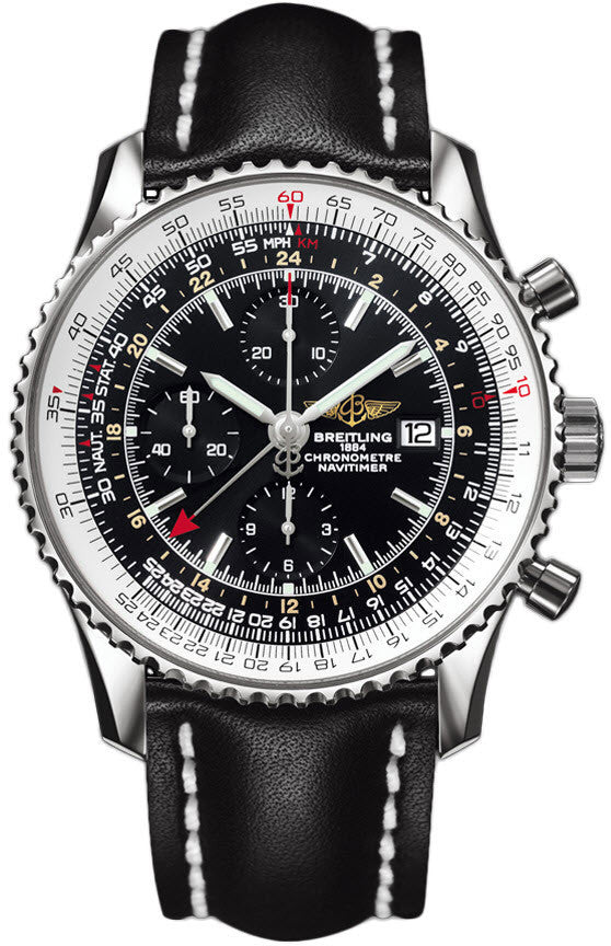 Breitling Watch Navitimer 1 Chronograph GMT 46 Leather Tang Type