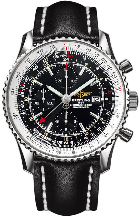 Breitling Watch Navitimer 1 Chronograph GMT 46 Leather Tang Type