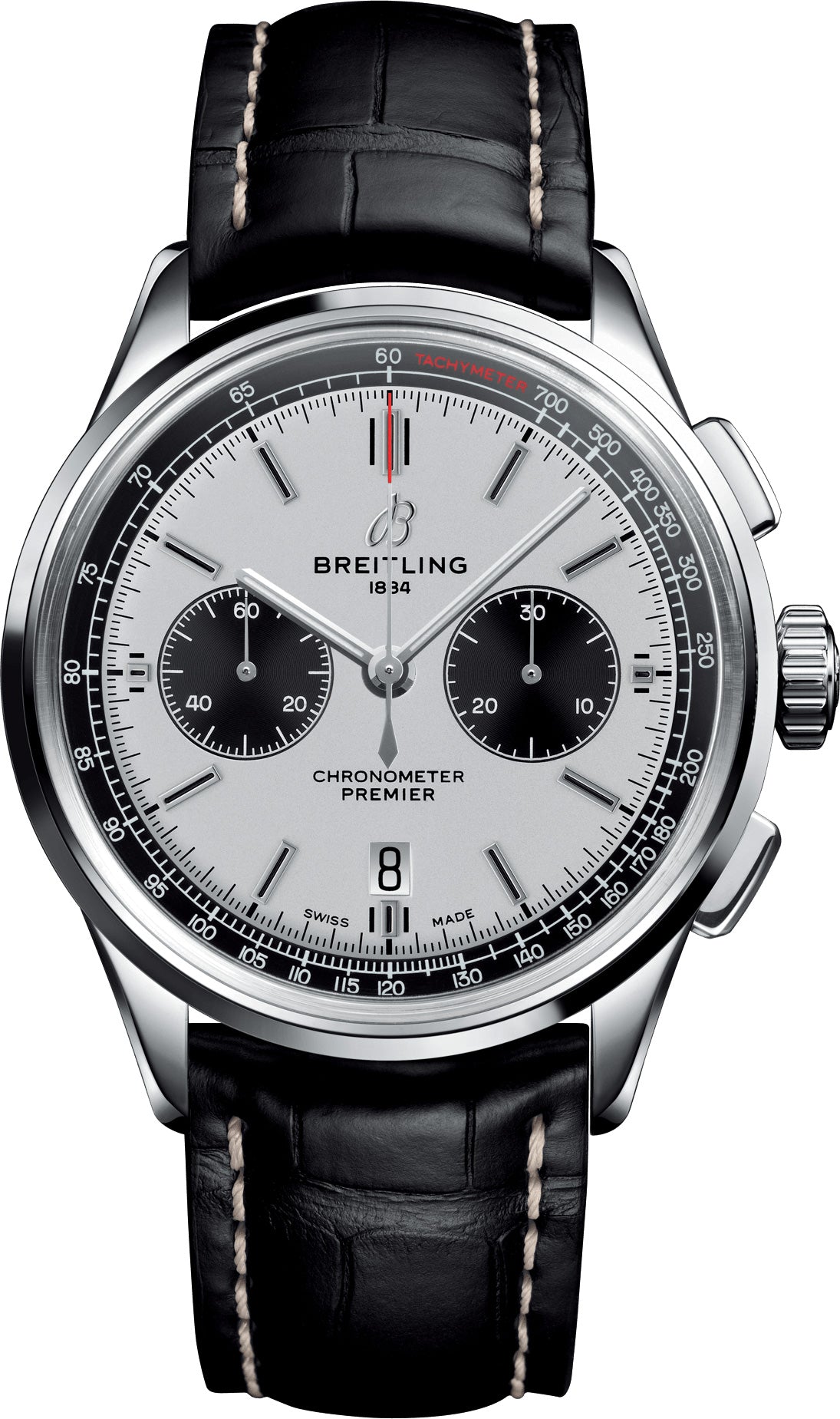 Breitling Watch Premier B01 Chronograph 42 Black Croco Folding D