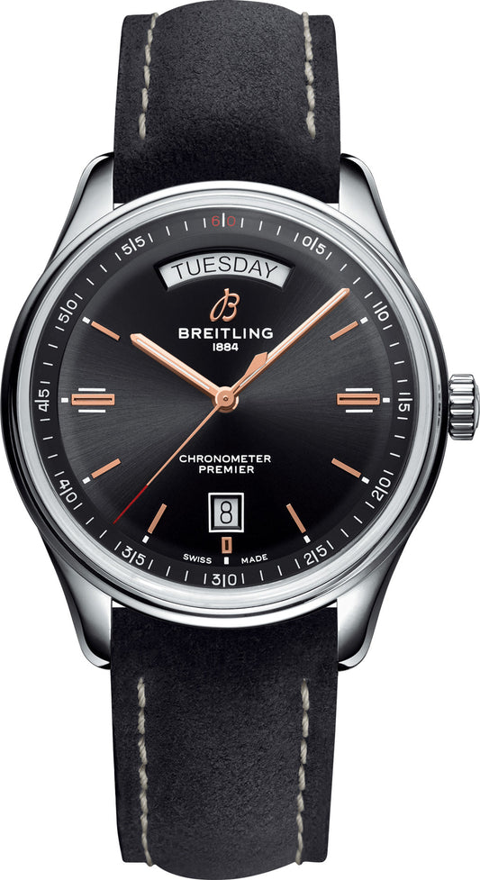 Breitling Watch Premier Automatic Day and Date 40 Anthracite Nubuck Tang
