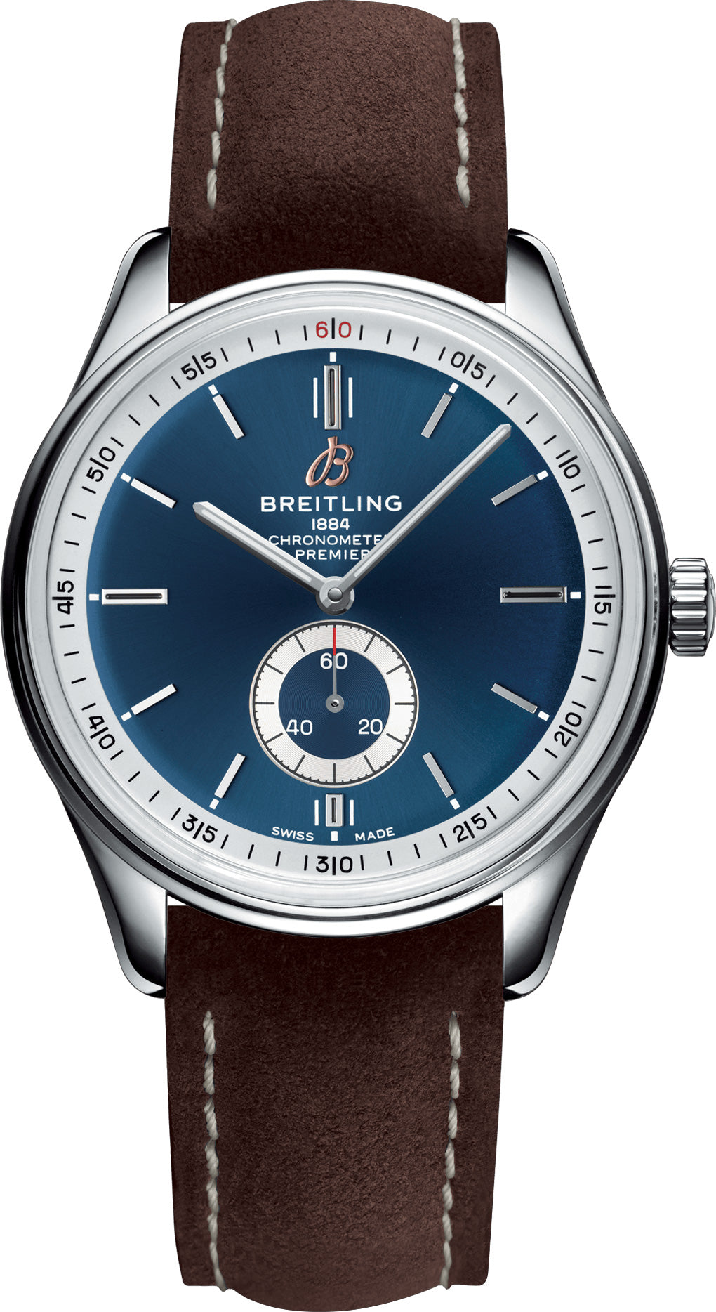 Breitling Watch Premier Automatic 40 Brown Nubuck Tang