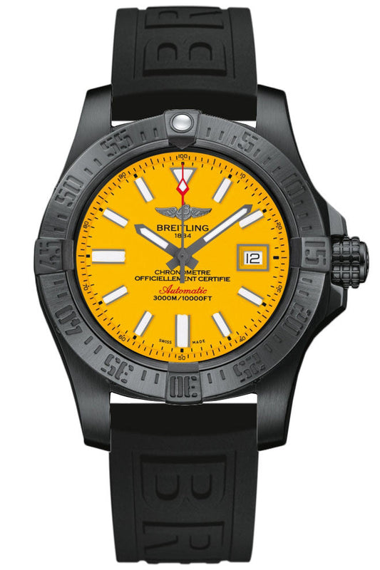 Breitling Watch Avenger II Seawolf Blacksteel Cobra Yellow