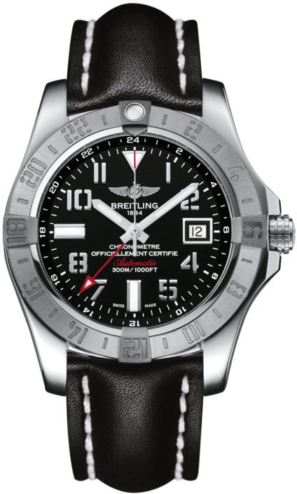 Breitling Watch Avenger II GMT Leather Tang Type