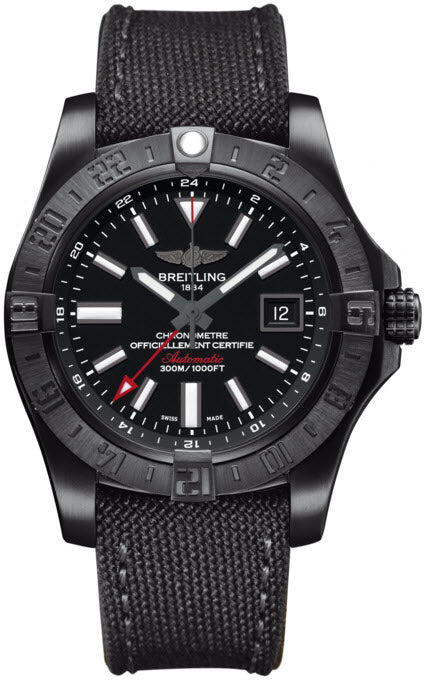 Breitling Watch Avenger II GMT Blacksteel Volcano Black
