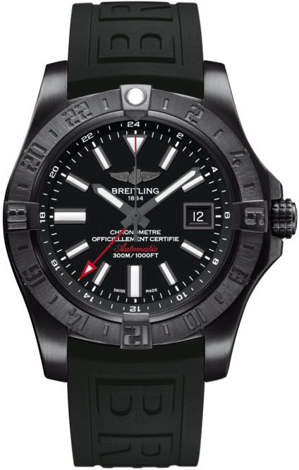 Breitling Watch Avenger II GMT Blacksteel Volcano Black