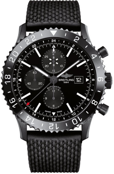 Breitling Watch Chronoliner Blacksteel Aero Classic Rubber Pushbutton