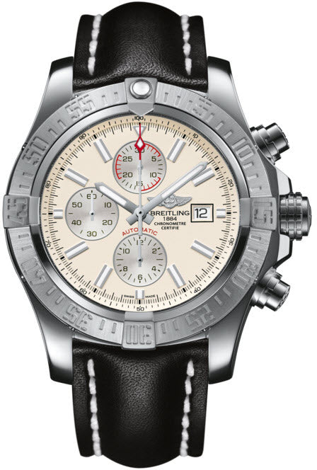 Breitling Watch Super Avenger II Steel Stratus Silver