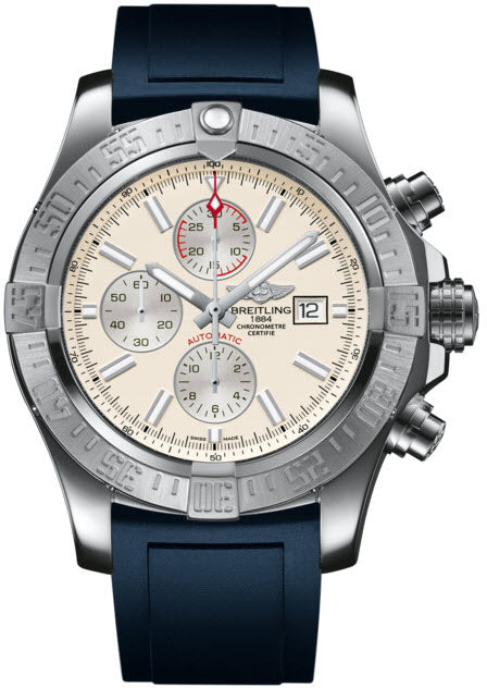 Breitling Watch Super Avenger II Steel Stratus Silver