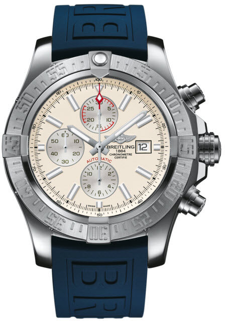Breitling Watch Super Avenger II Steel Stratus Silver