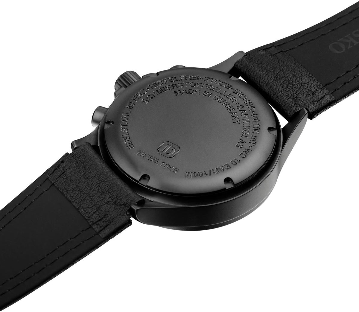 Damasko Watch DC 56 Si Black PVD Leather Pin