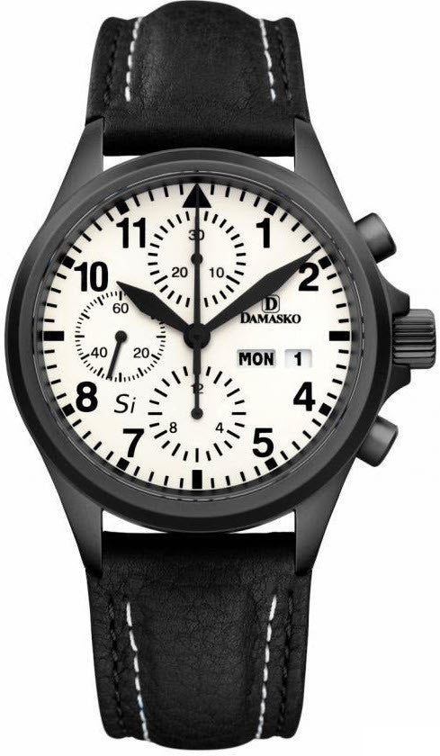 Damasko Watch DC 57 Si Black PVD Leather Pin