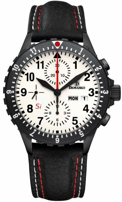 Damasko Watch DC 67 Si Black PVD Leather Pin
