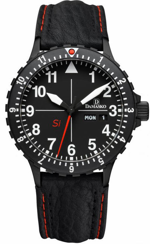 Damasko Watch DK 10 Black PVD Leather Pin
