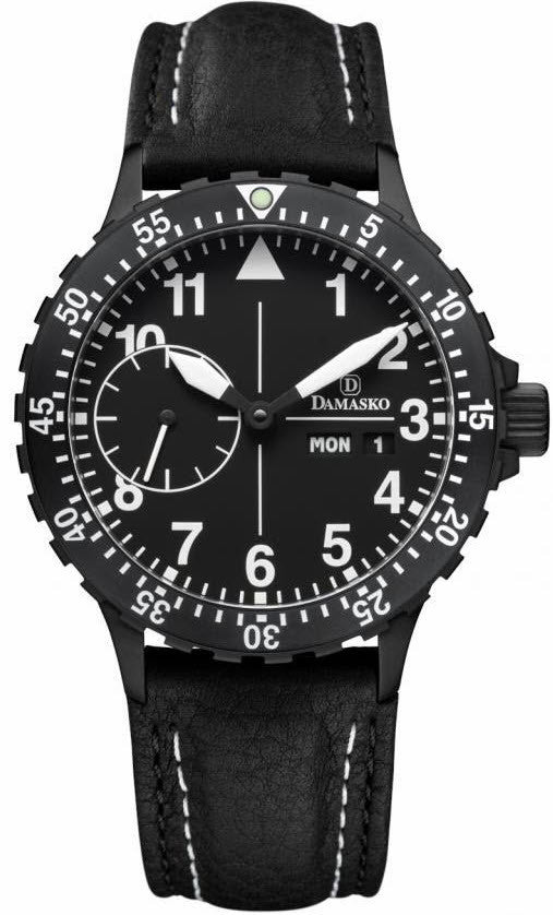 Damasko Watch DK 14 Black PVD Leather Pin