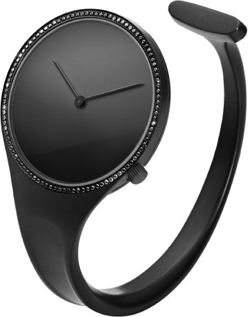 Georg Jensen Watch Vivianna Bangle Black Dial Diamond Bezel Extra Small