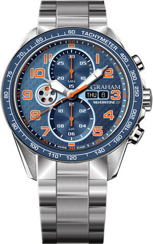 Graham Watch Silverstone RS Racing Orange Blue Bracelet
