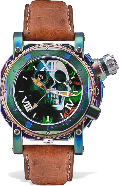 Visconti Watch Sport Dive Skull & Roses Blue Yellow